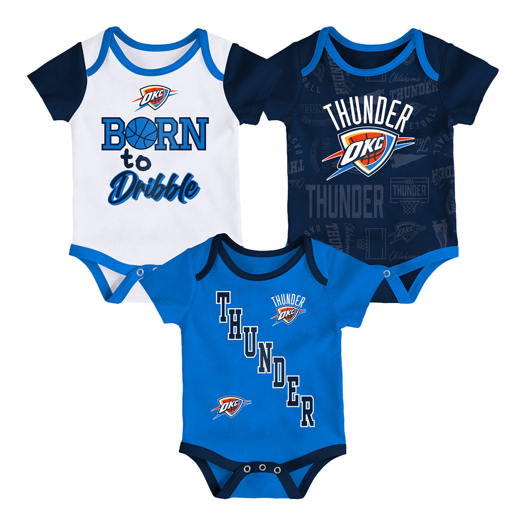 Infant Oklahoma City Thunder 3Pk Assortment of Blue, White and