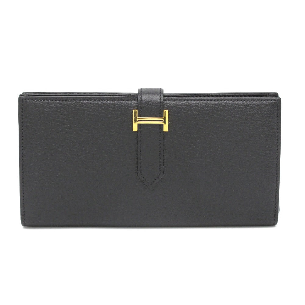 HERMES エルメス 長財布 ベアンスフレ シェブルミゾル ブラック