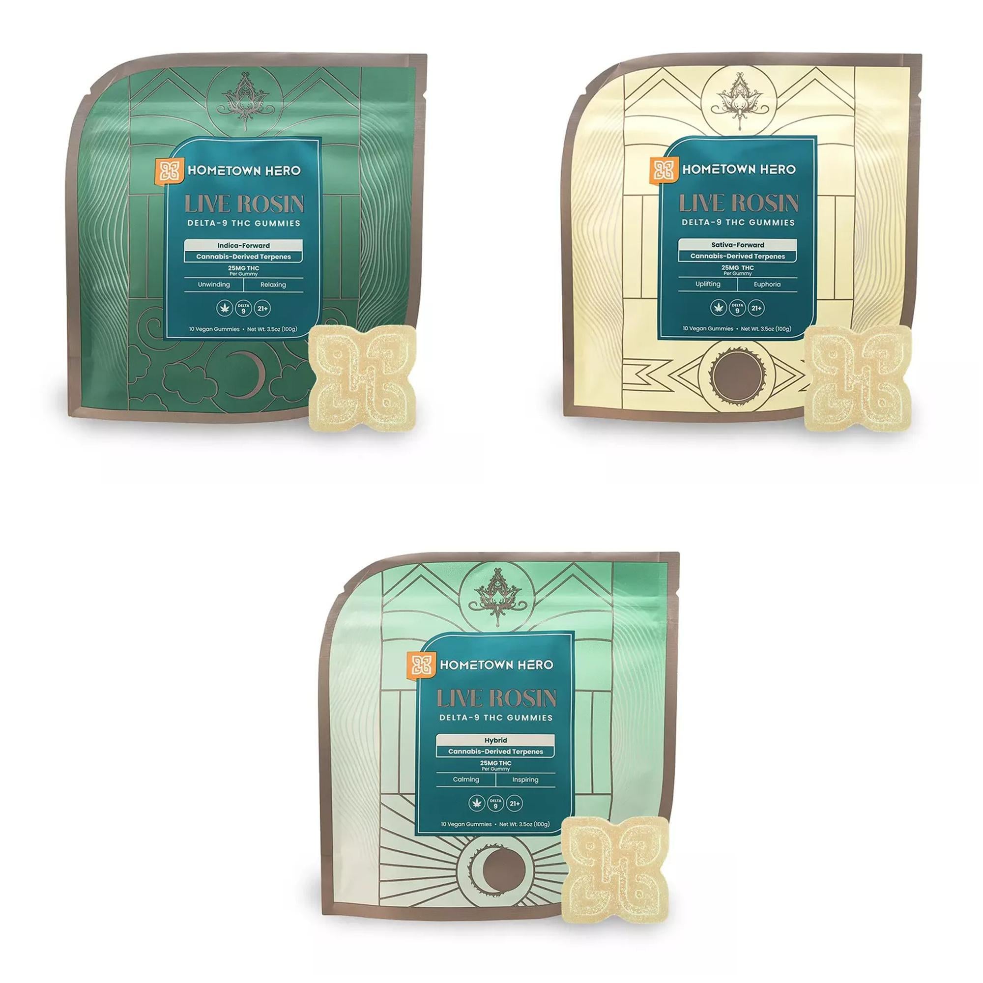Hometown Hero Delta-9 Live Rosin Gummies | 3 Strains – Ethereal