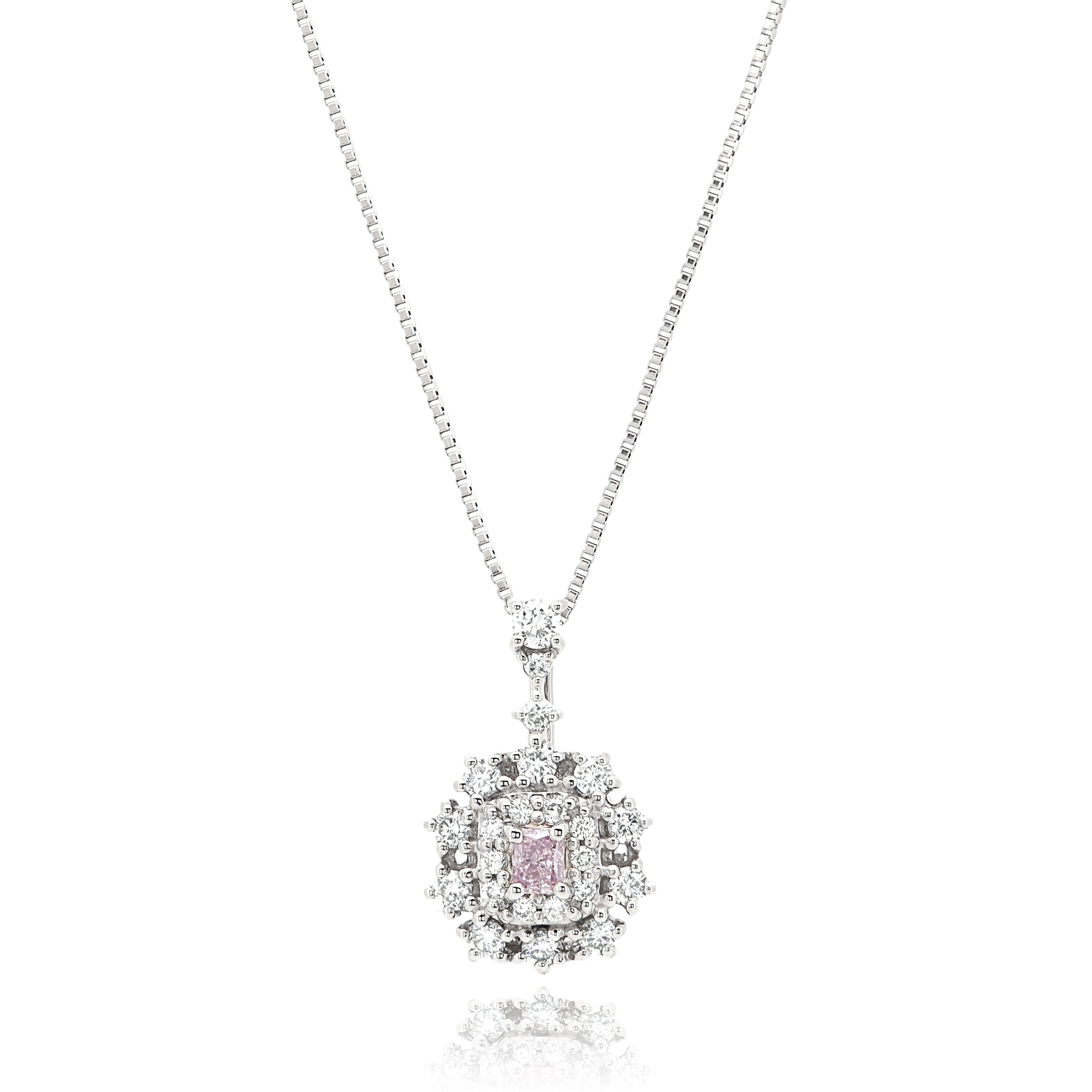 ピンクダイヤモンド ネックレス FANCY PURPLISH PINK ダイヤ Pt950