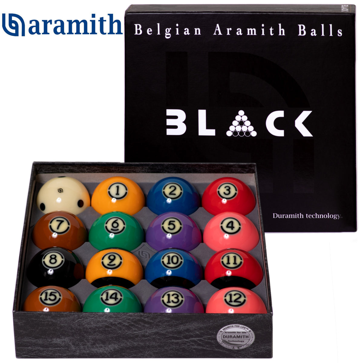Aramith Tournament Black TV Billiard Pool Ball set 2 1/4