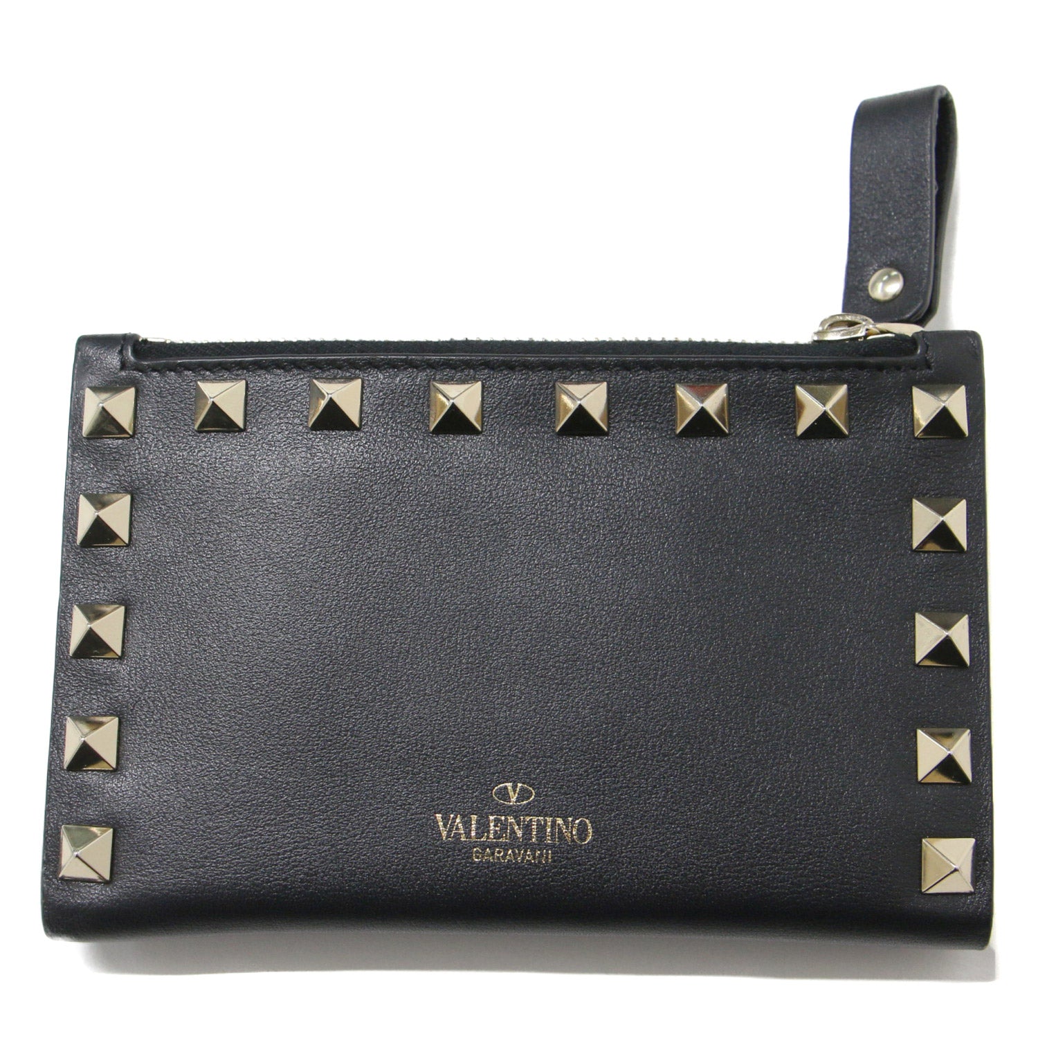 VALENTINO (ヴァレンティノ) 財布 2つ折り コンパクト 薄型 スタッズ