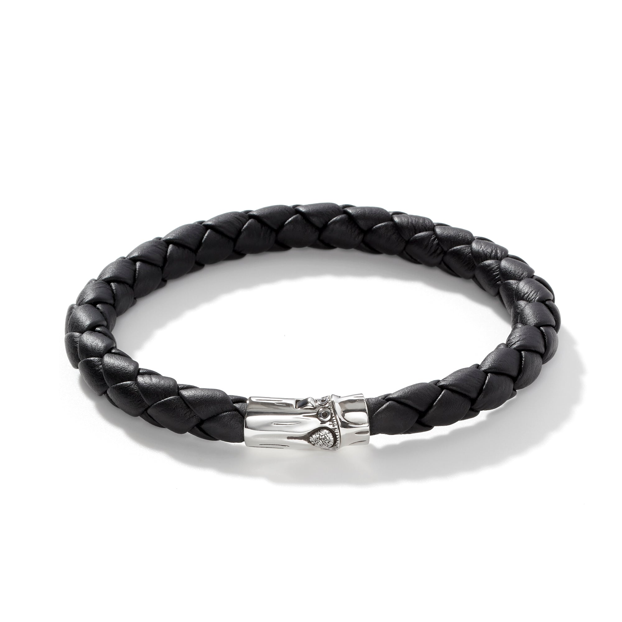 Leather Bamboo Station Bracelet, Silver|BM5161BL – John Hardy