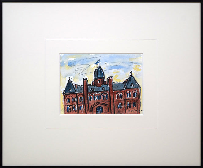 八木伸子「赤レンガの建物（北海道庁）」水彩画 絵画買取・販売の小竹美術