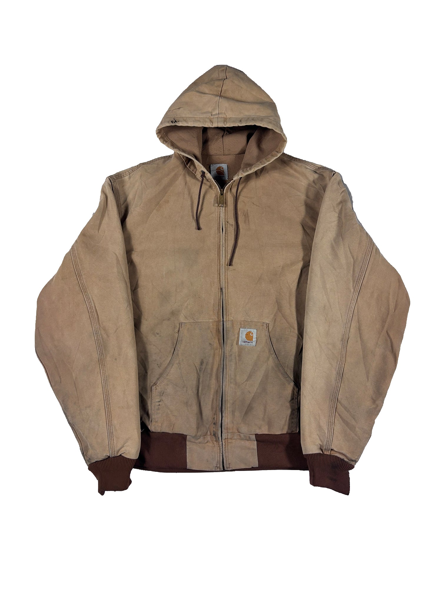 VINTAGE BEIGE CARHARTT HOODED WORK JACKET SIZE XL – Luster and Oak