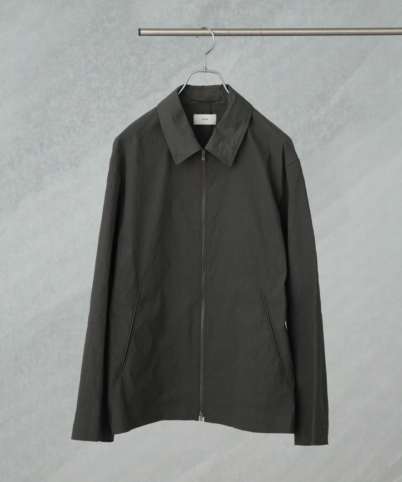 ATON/STRETCH NYLON LINEN ZIP-UP JK
