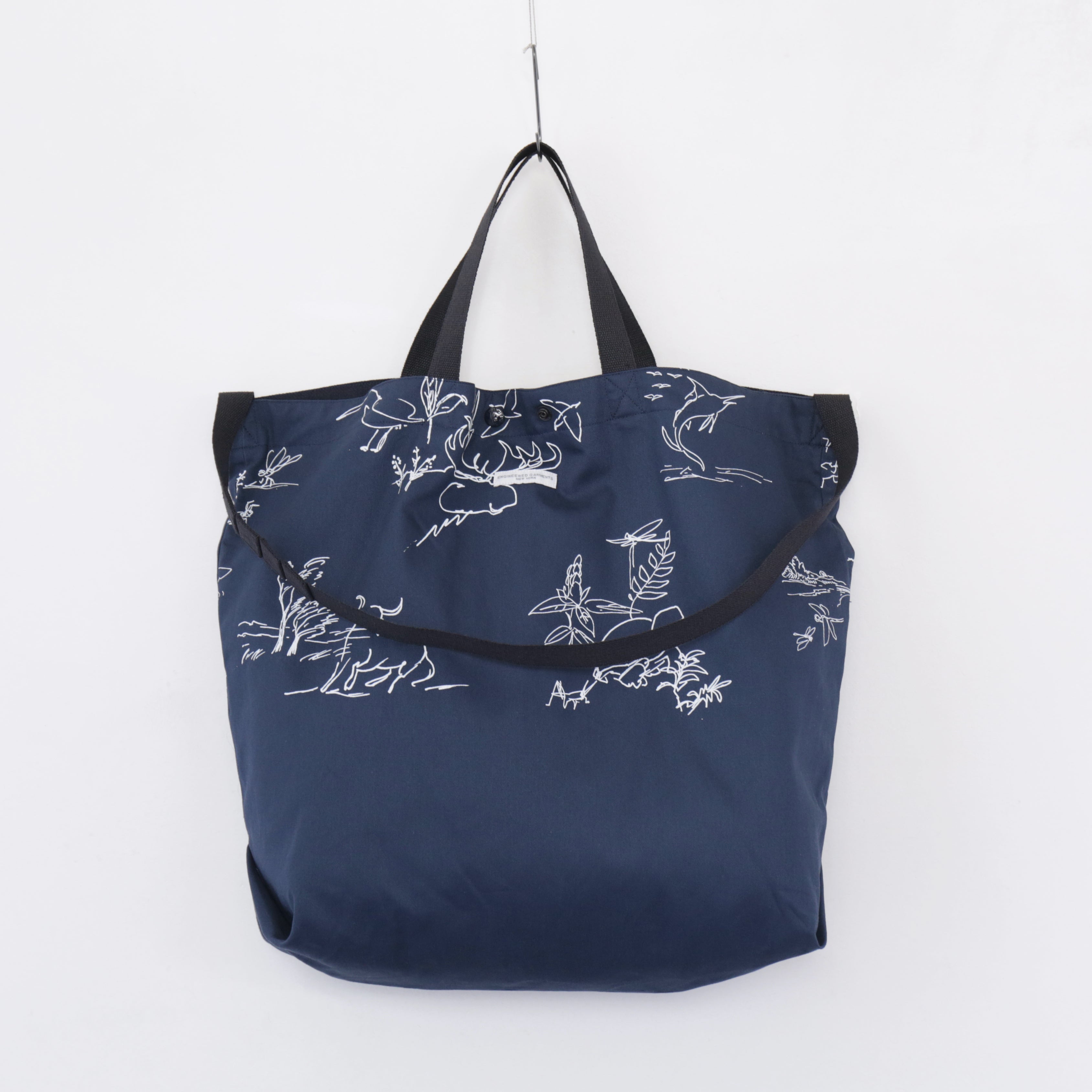 Carry All Tote Reversible - Animal Print 6.5oz Flat Twill｜Navy
