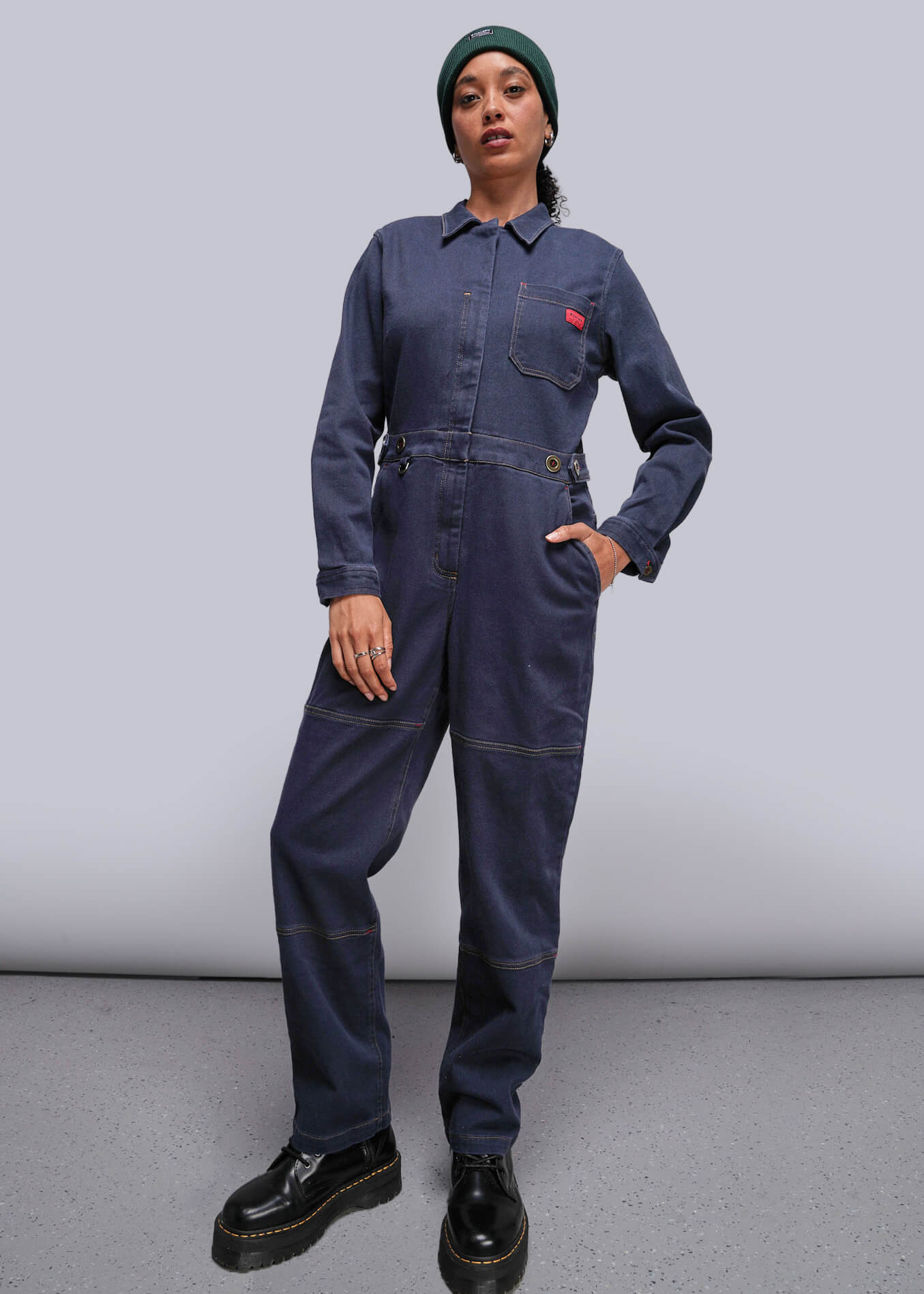 The Essential Denim Long Sleeve High Waisted Coverall – Wildfang