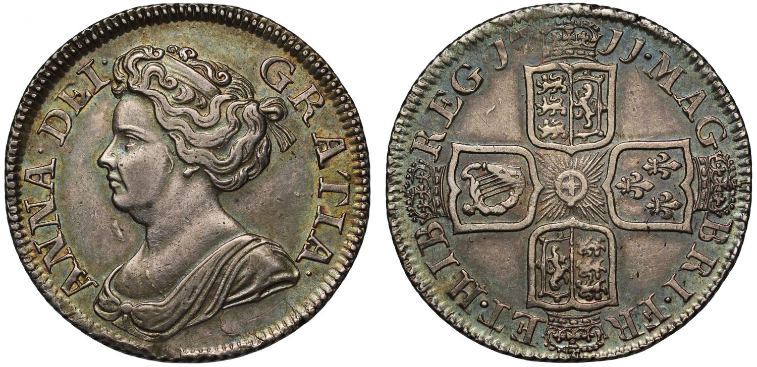 Anne 1711 Shilling, fourth bust
