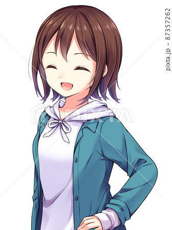 アニメ風の女性キャラクター 笑顔のイラスト素材 [87357262] - PIXTA