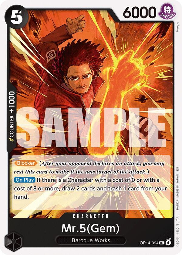 Mr.5(Gem) - The Azure Sea's Seven - One Piece Card Game