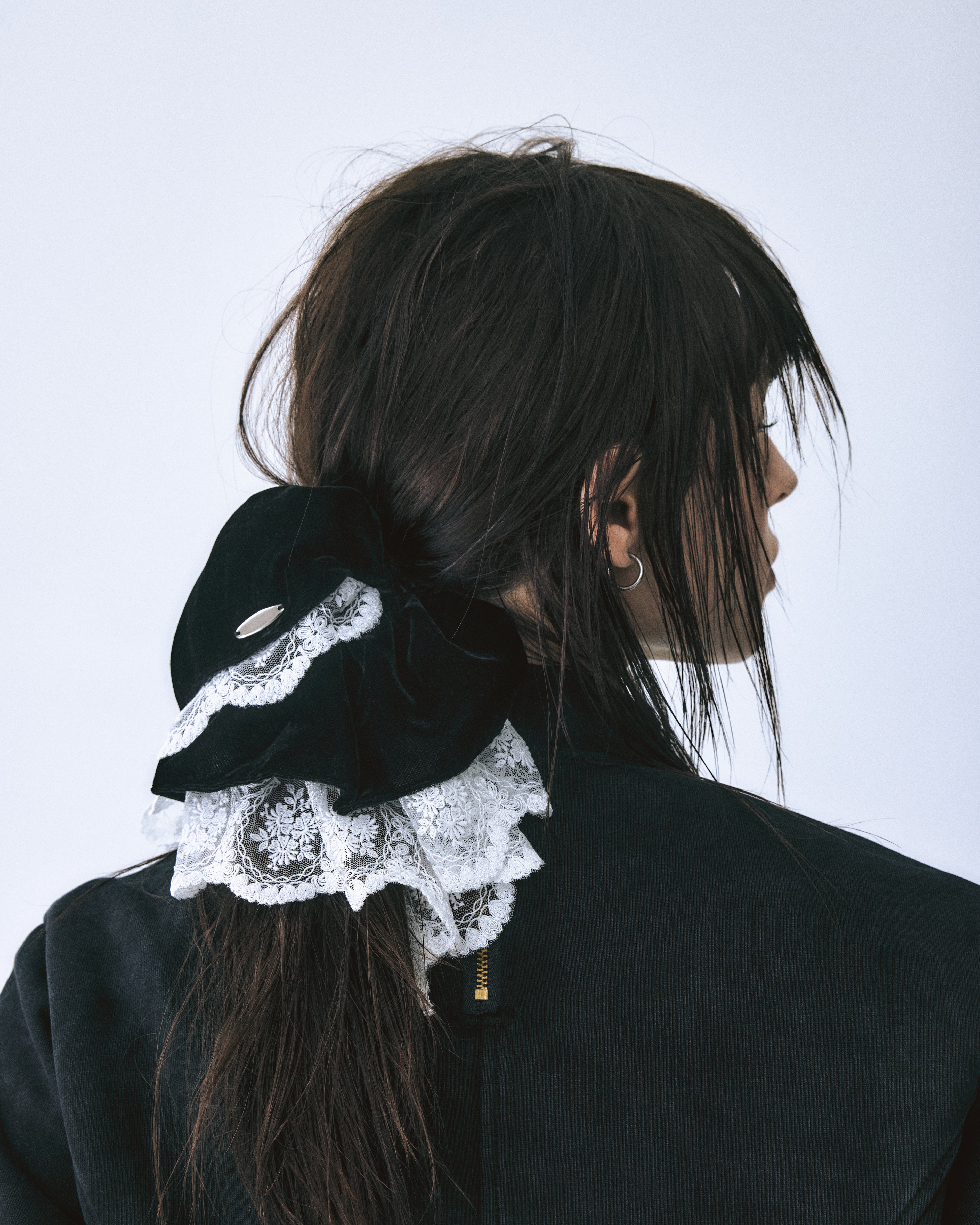 velour lace chou chou Black × Black – tanakadaisuke