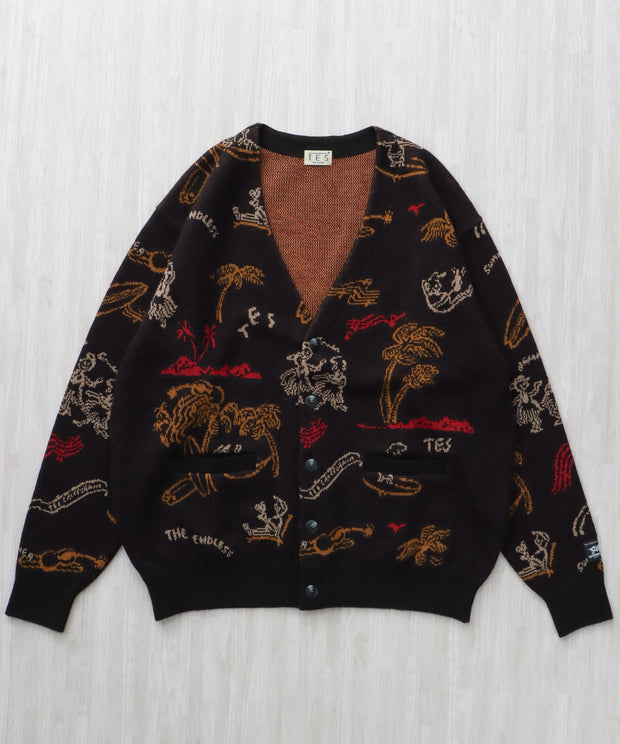 WEB / FLAG SHOP限定】ALOHA JQ KNIT CARDIGAN / ニットカーディガン