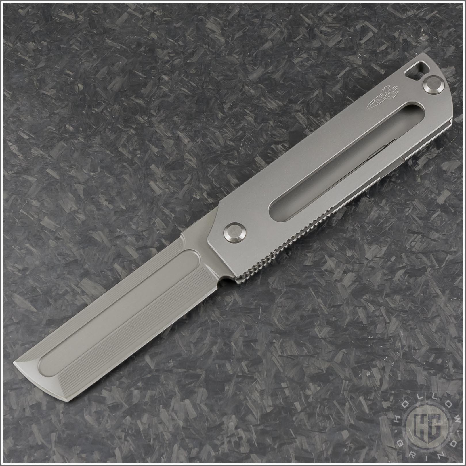 D Rocket Design Titanium MaximX S/E Flipper Knife (3in Bead
