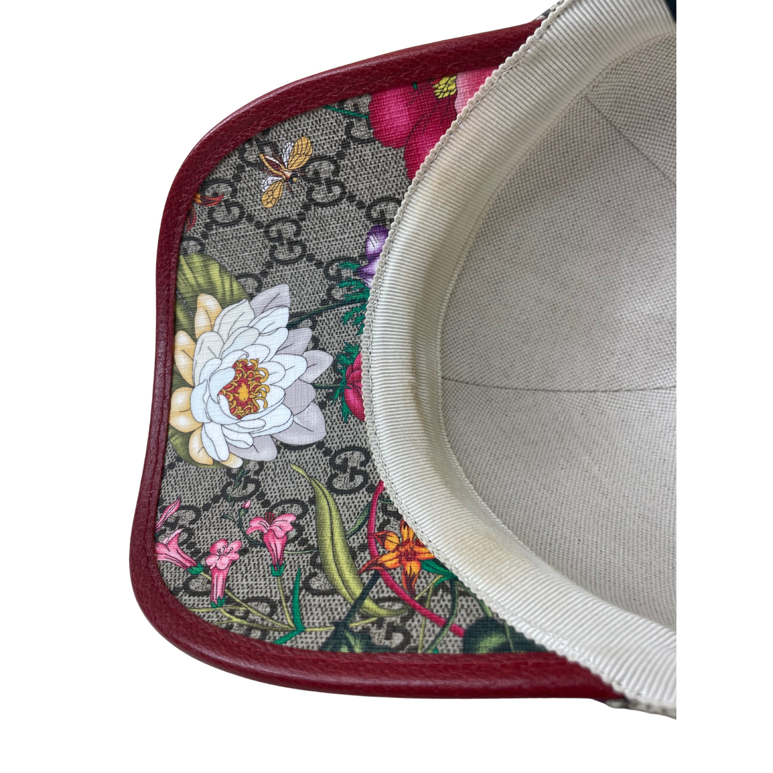 GUCCI Flora Claudia GG Supreme Baseball Cap sz M (57 cm) - The
