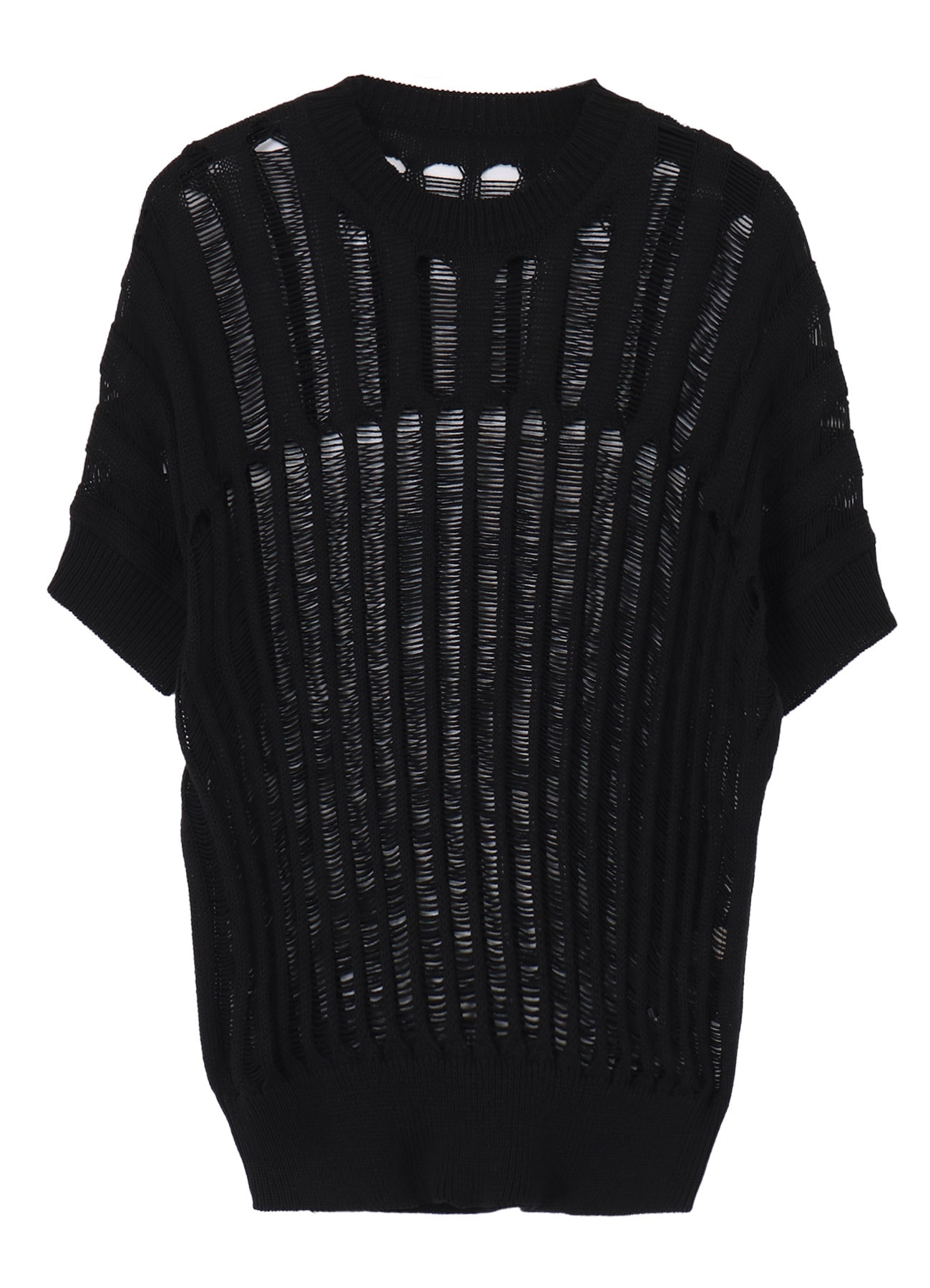 OFFSET PATTERN SHORT SLV PULLOVER(S Black): Yohji Yamamoto｜THE