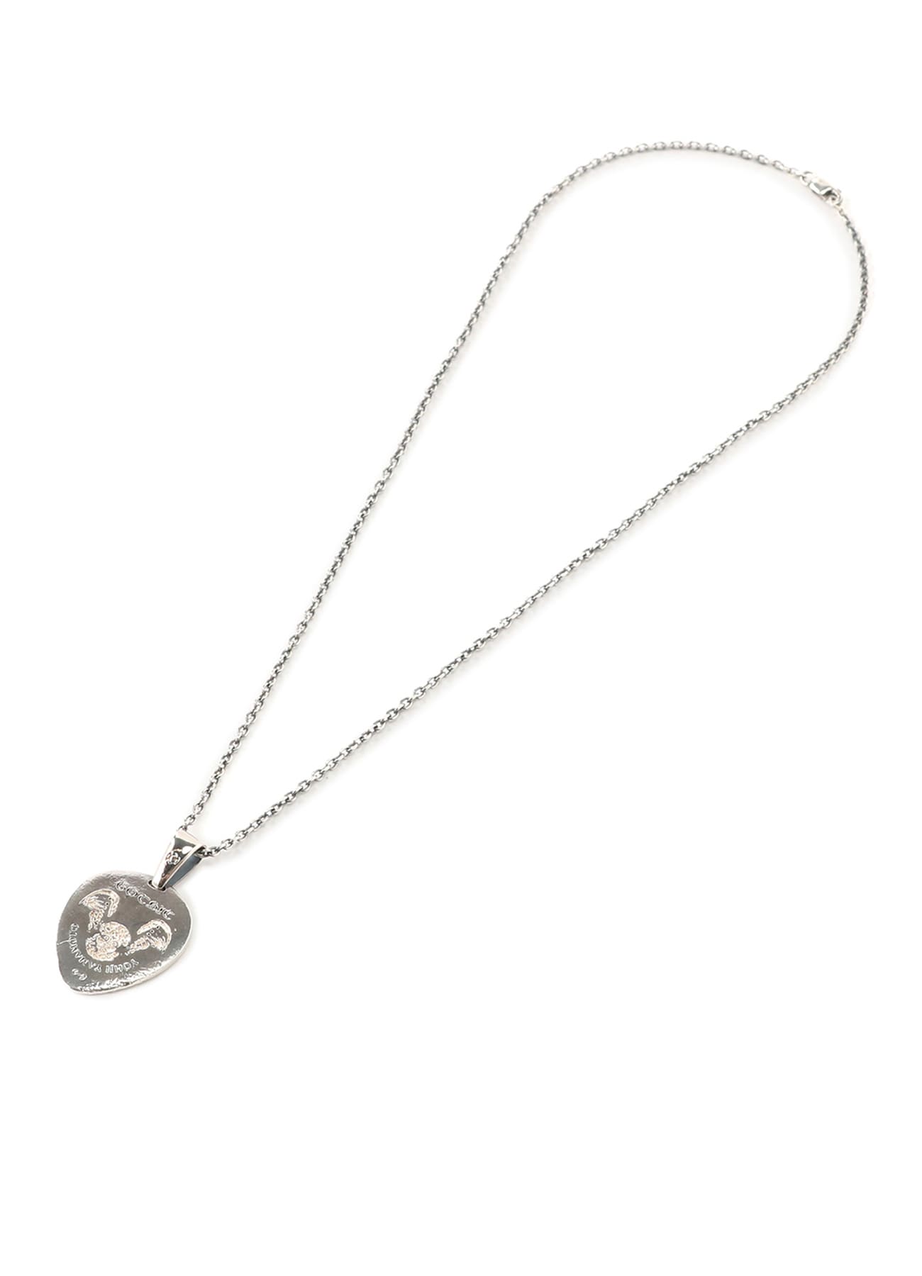 SILVER 950 ANGEL GUITAR PICK PENDANT(FREE SIZE Silver): GOTHIC