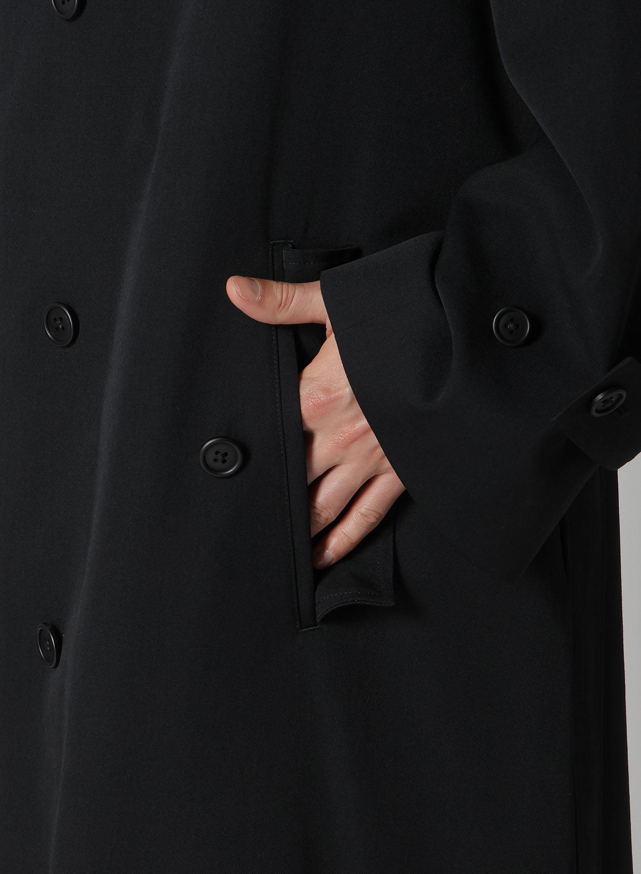 GABARDINE TRENCH COAT(XS Black): Y's for men｜THE SHOP YOHJI YAMAMOTO