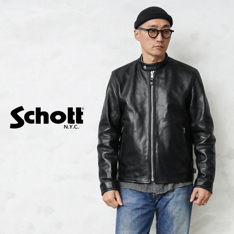 Schott ショット シープスキン シングルライダース ジャケット 2XL 黒