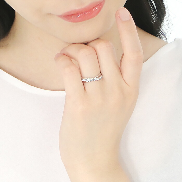 楽天市場】Pt900【0.30ct】クロス ダイヤモンド リング送料無料 代引