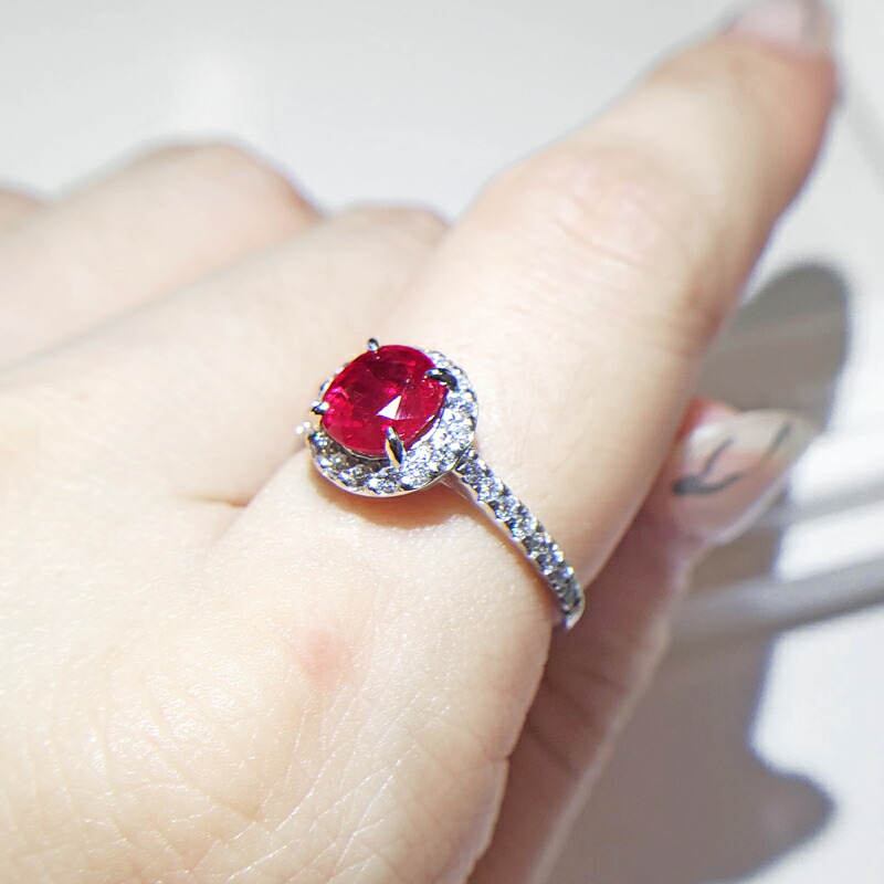 楽天市場】ルビー 1.16ct リング 13号 PT900 プラチナ ダイヤモンド