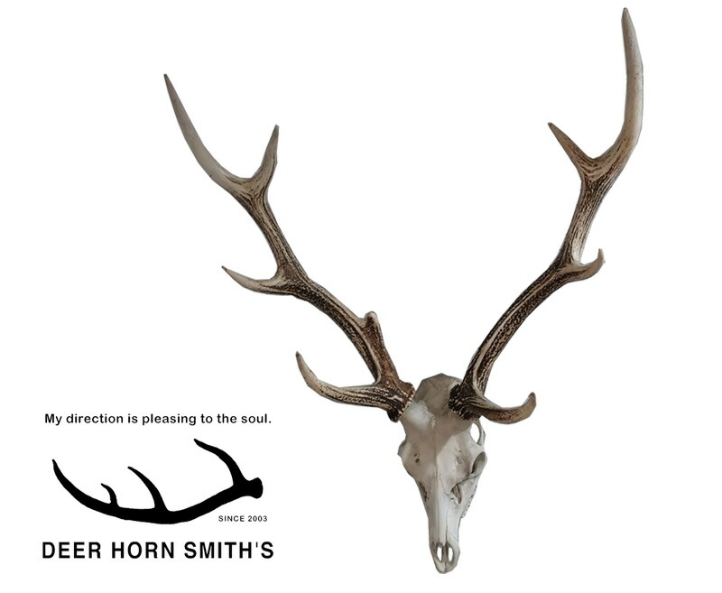 楽天市場】DEER HORN SMITH'S エゾ鹿 スカルオブジェ 鹿角 壁掛け