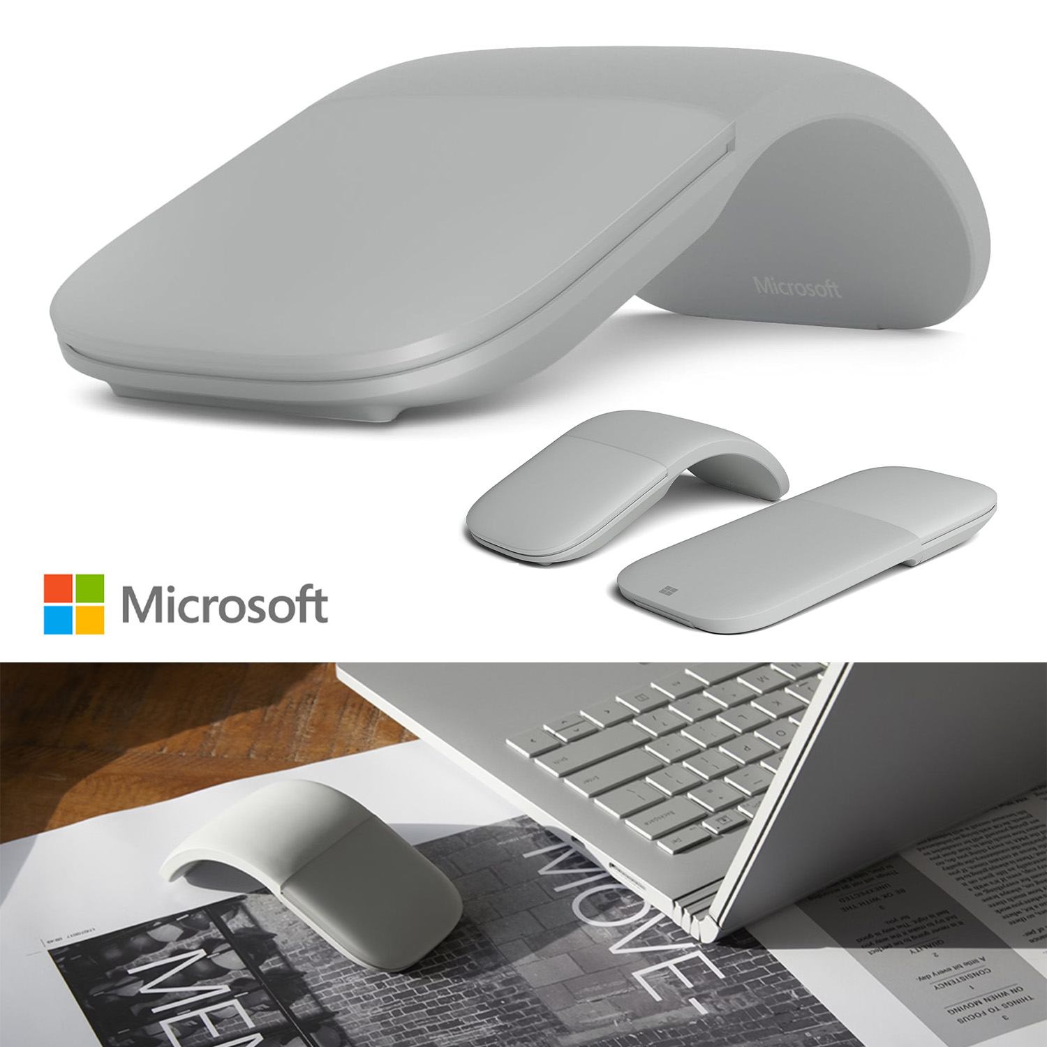 楽天市場】マイクロソフト Surface アーク マウス ライトグレー