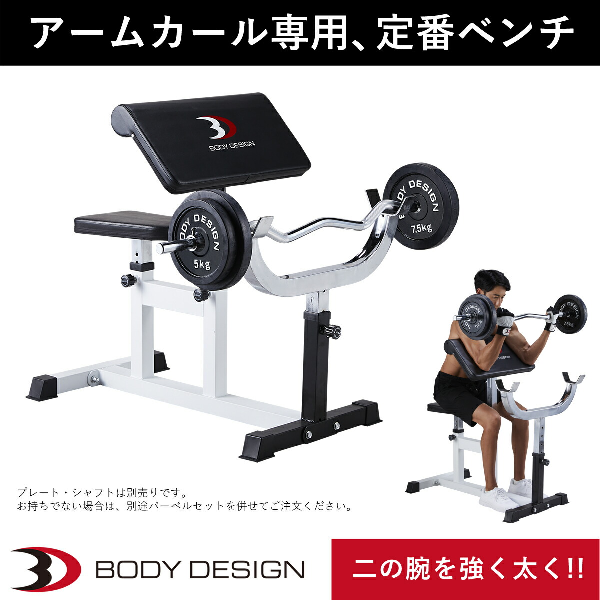 楽天市場】BODYDESIGN（ボディデザイン）カールベンチ / 上腕 アーム