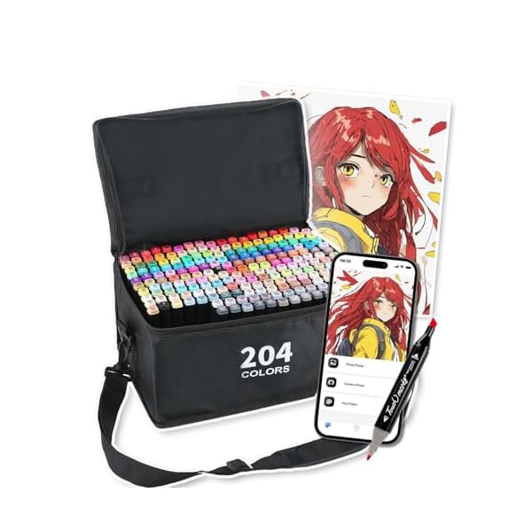 楽天市場】【送料無料】イラストマーカー 204色 マーカーペン無料APP