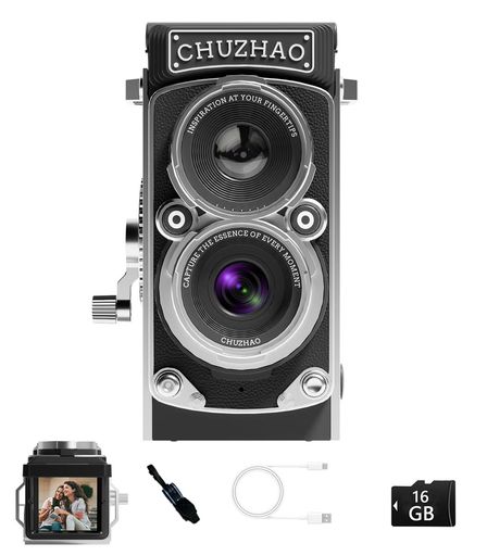 楽天市場】CHUZHAOヴィンテージミニデジタルカメラ、ポータブルTLR
