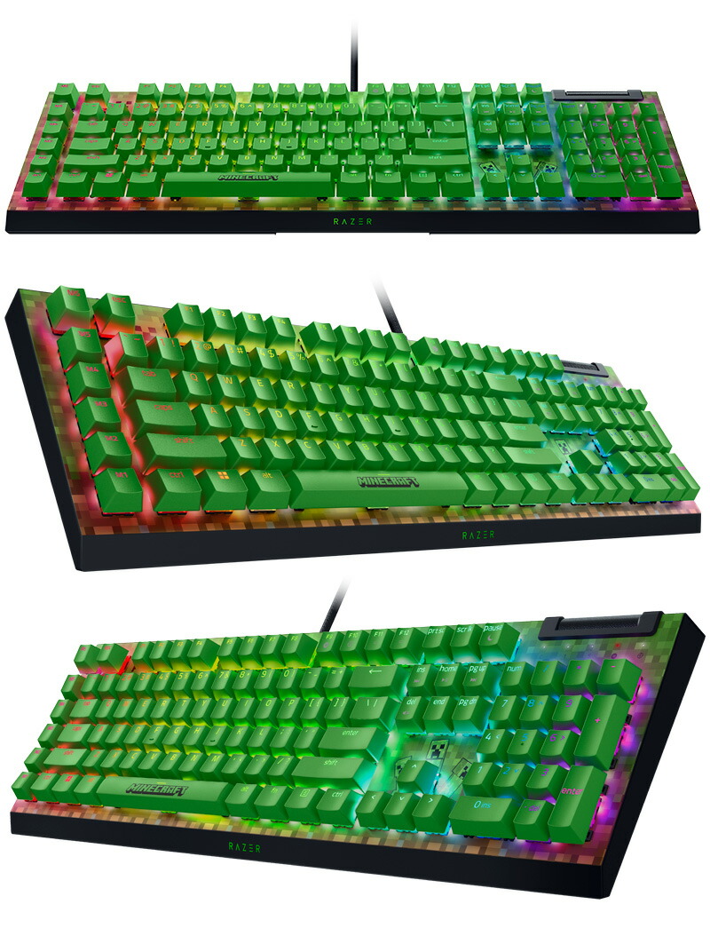 楽天市場】Razer BlackWidow V4 X Minecraft Edition Green Switch