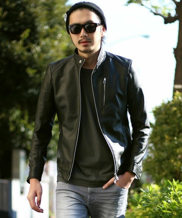 MEN'S BIGI｜シングルライダースレザージャケット | Rakuten Fashion