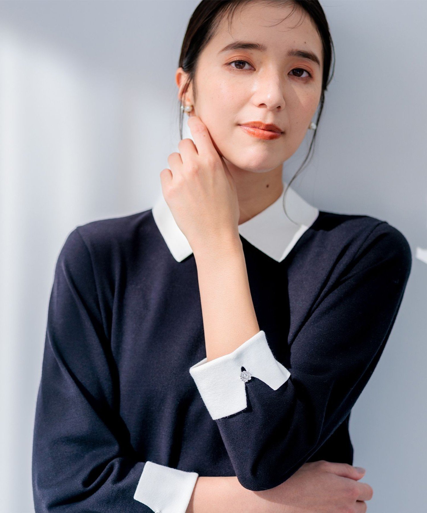 組曲｜Elena襟付きニットプルオーバー | Rakuten Fashion(楽天