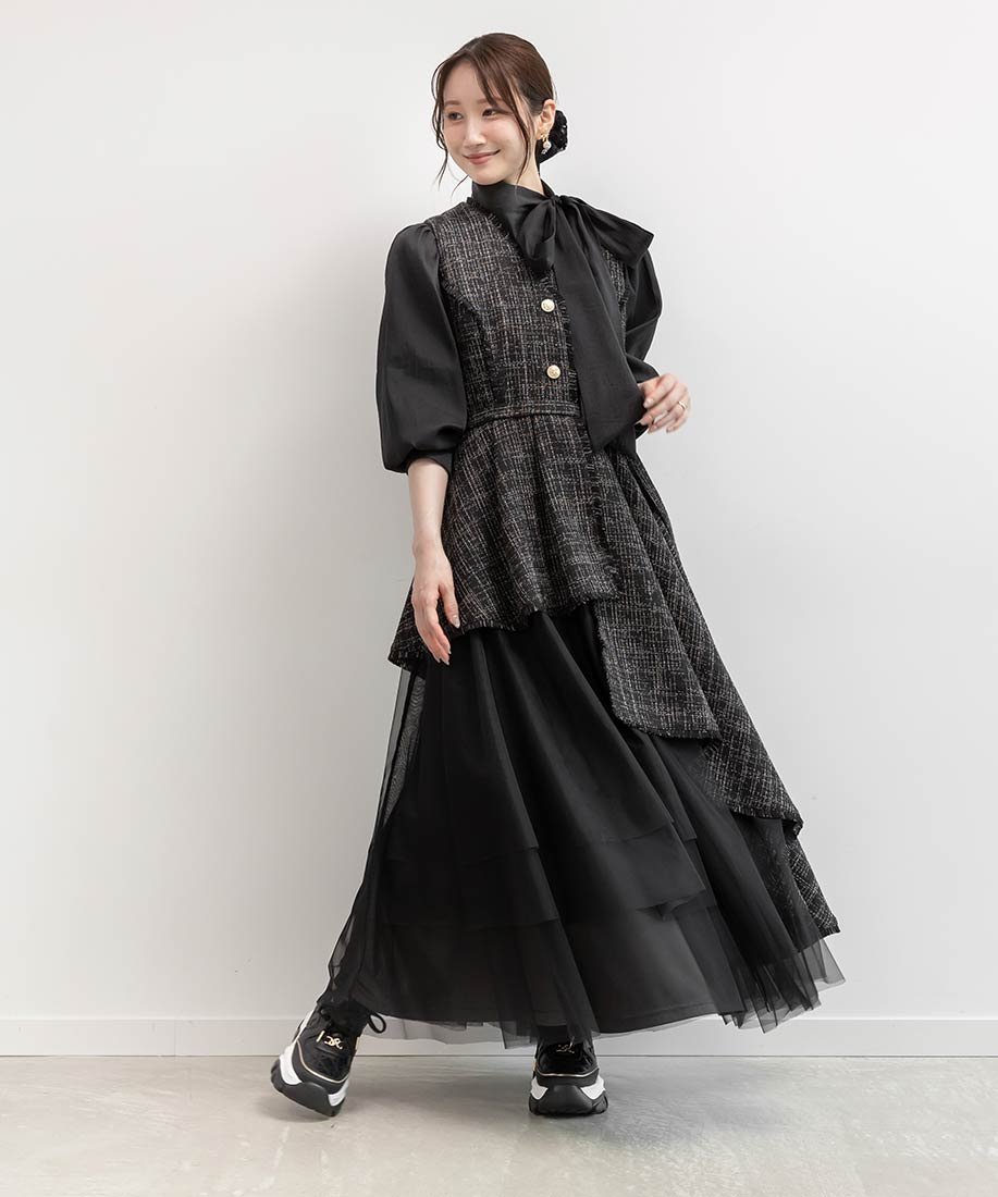 RANDA｜チュールレイヤードジャケットワンピース | Rakuten Fashion