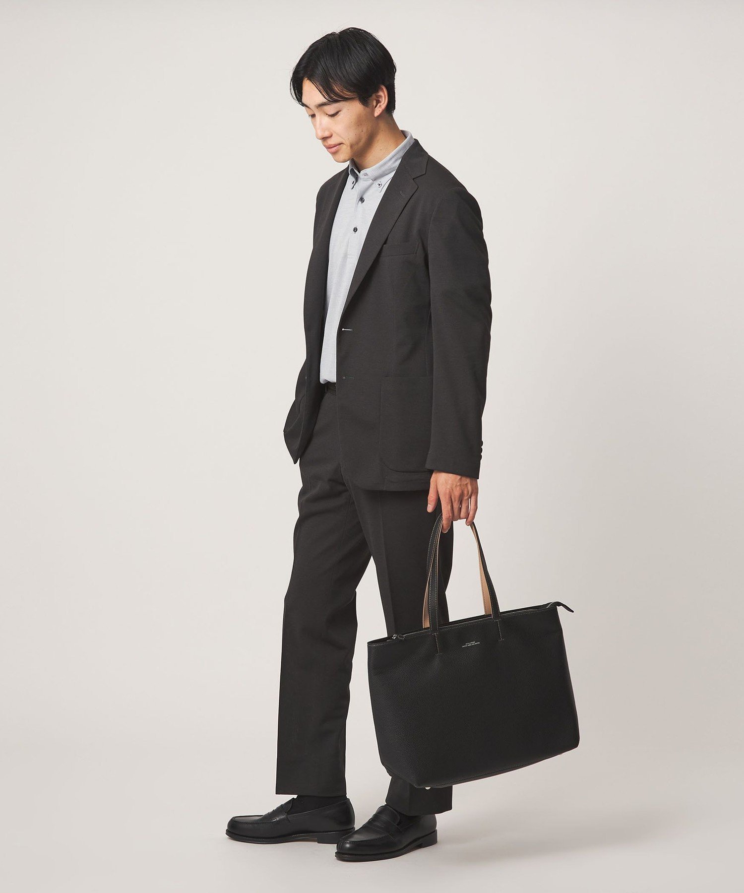 UNITED ARROWS green label relaxing｜シボ レザーライク ジップ