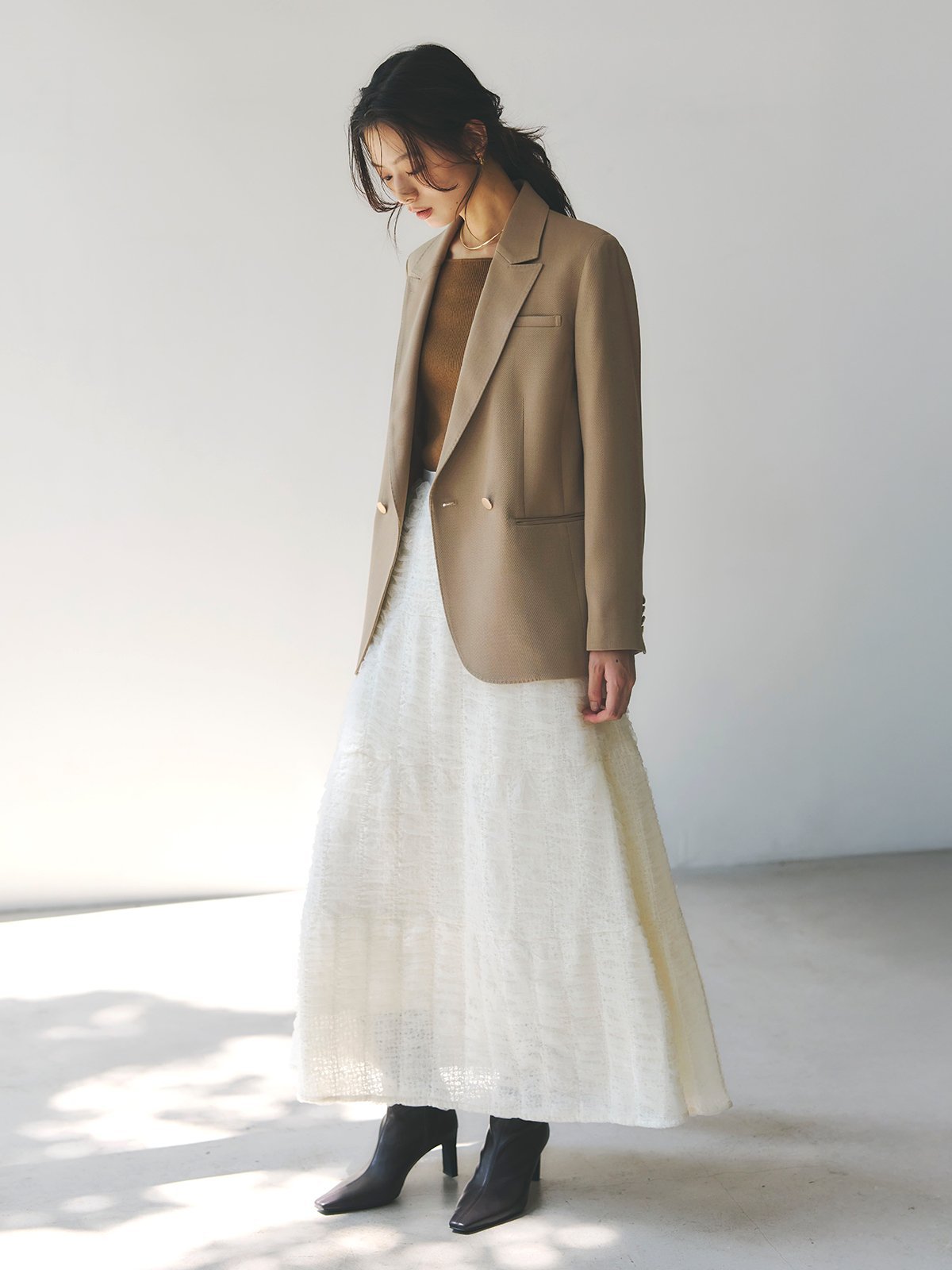 anuans｜シルクカシミアブレンドボートネックニット | Rakuten Fashion