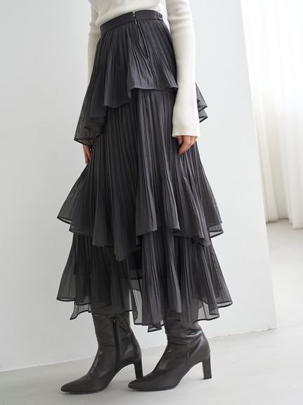 SNIDEL｜Sustainableプリーツティアードロングスカート | Rakuten