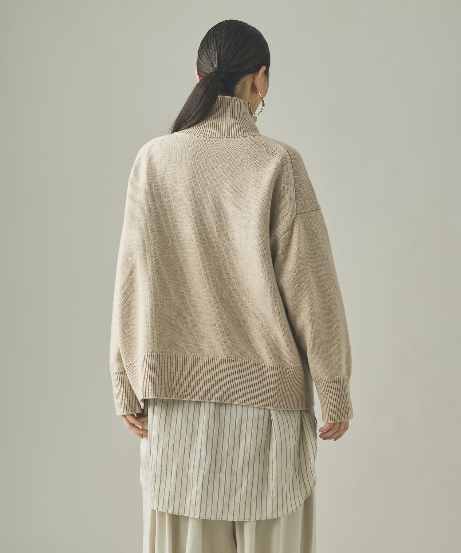 Curensology｜ウールカシミヤタートルネックニットプルオーバー
