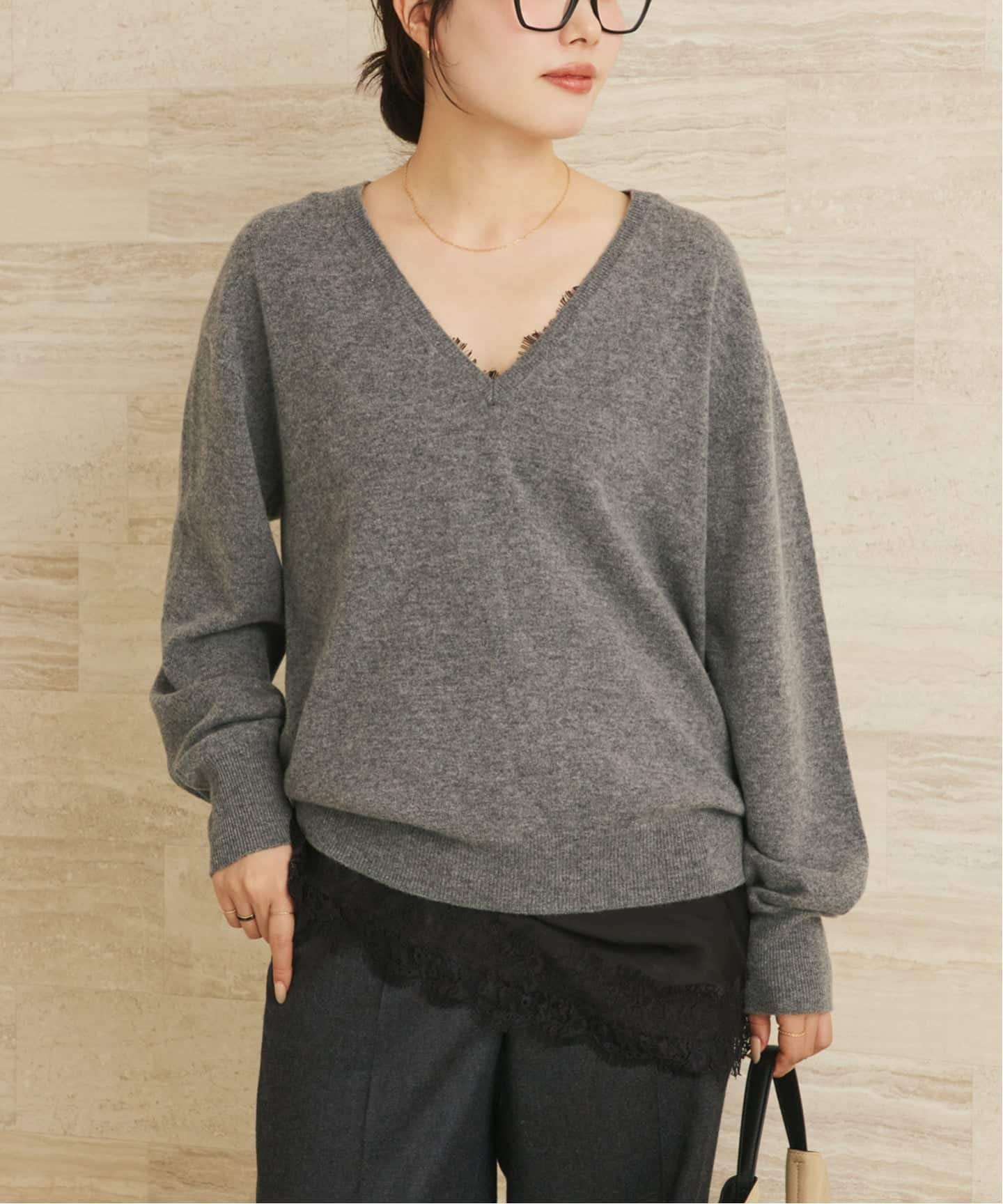 plage｜W/CAS Vネックプルオーバー | Rakuten Fashion(楽天