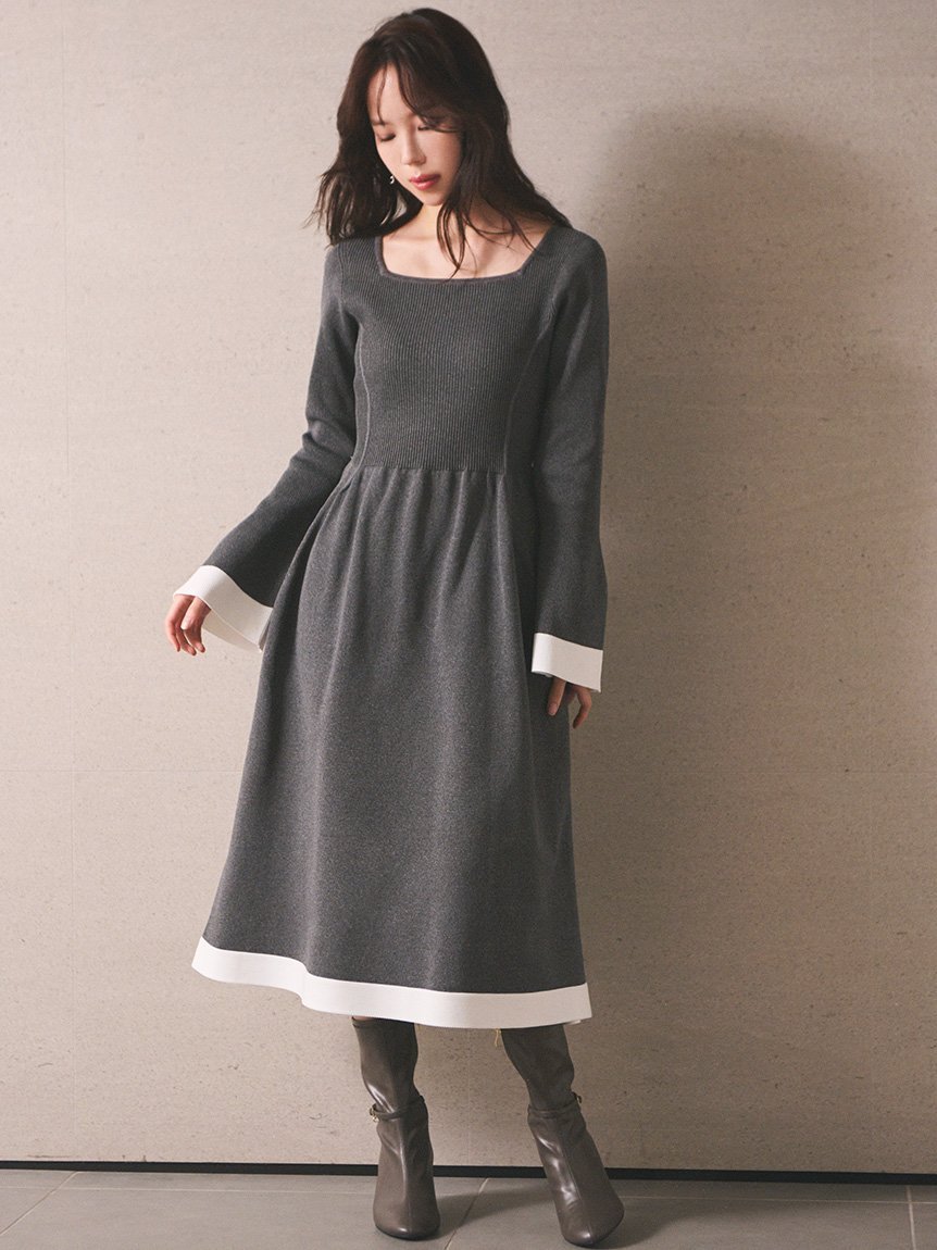 CELFORD｜ベルスリーブホールガーメントニットワンピース | Rakuten