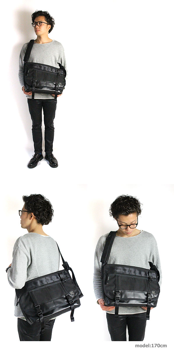美品】PORTER HEAT ポーターメッセンジャーバッグ 黒 吉田カバン 楽天