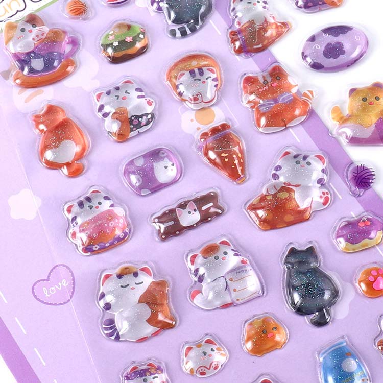 楽天市場】6枚セット ボンボンシール 立体 シール クリア ドロップ