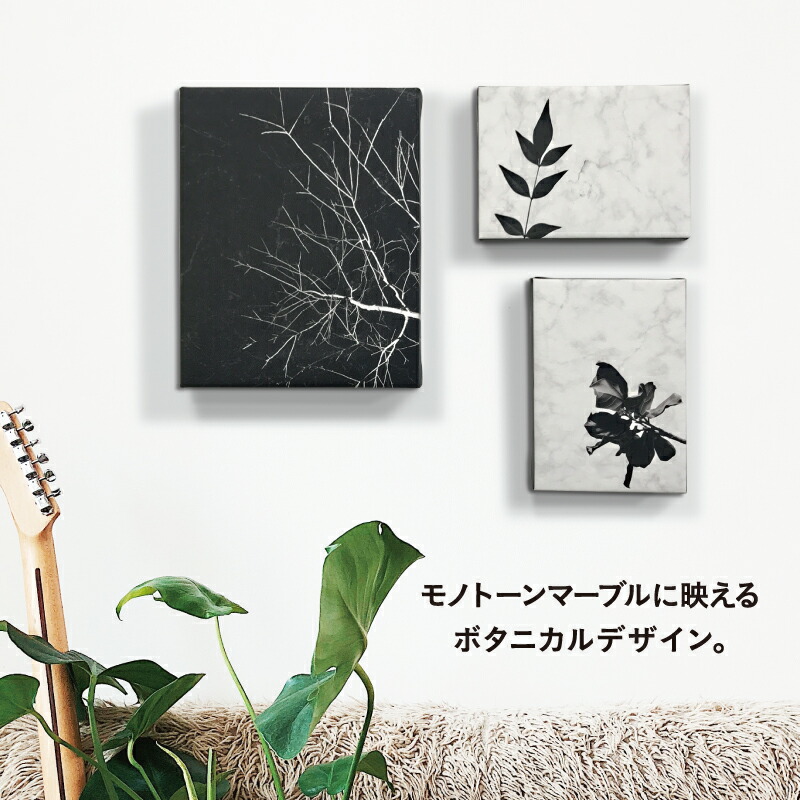 楽天市場】【 モノトーン ファブリックパネル 3枚 セット 】ボタニカル