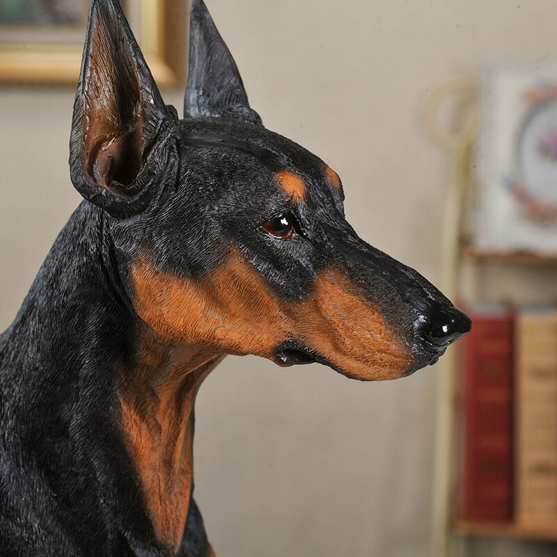 楽天市場】ドーベルマン犬 置物 リアル インテリア フィギュア 玄関