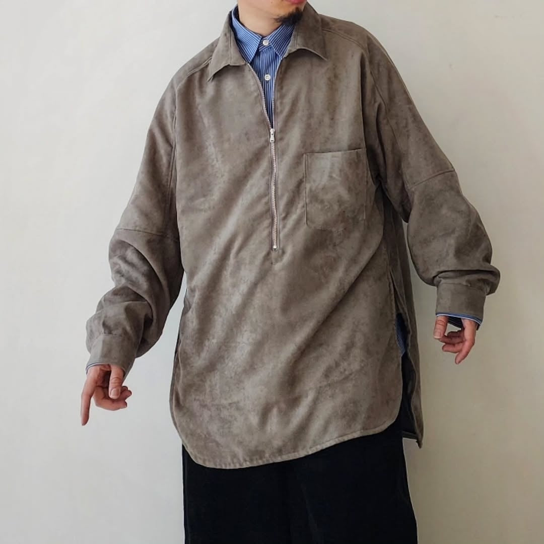 ANCELLM / Vegan Leather Skipper Long LS Zip Shirt – Tree and Branch