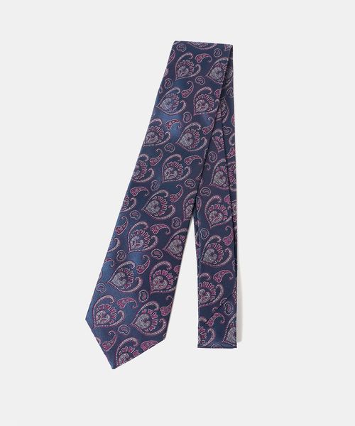 極美品】Charvet ジャガード ペイズリー柄 フランス製シルクネクタイ