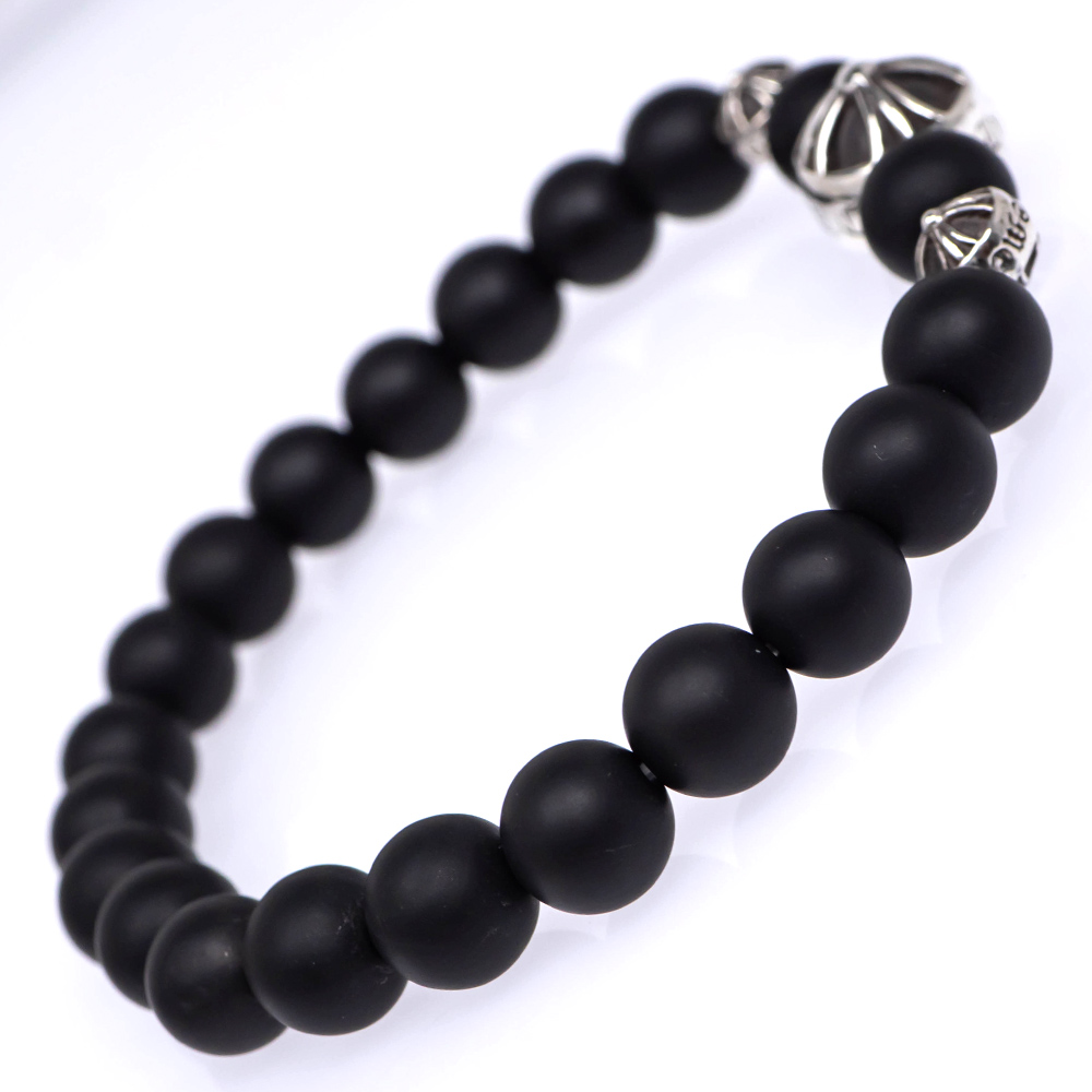 名東】【CHROME HEARTS】クロムハーツ オニキス ビーズ ブレスレット
