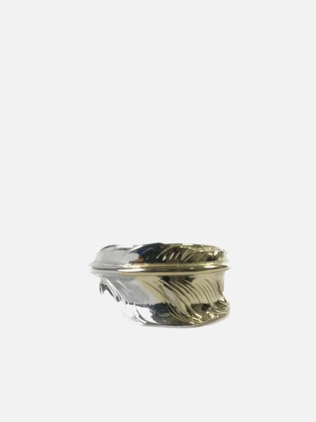 LARRY SMITH KAZEKIRI FEATHER RING SILVER & 18K GOLD EFRG-0033