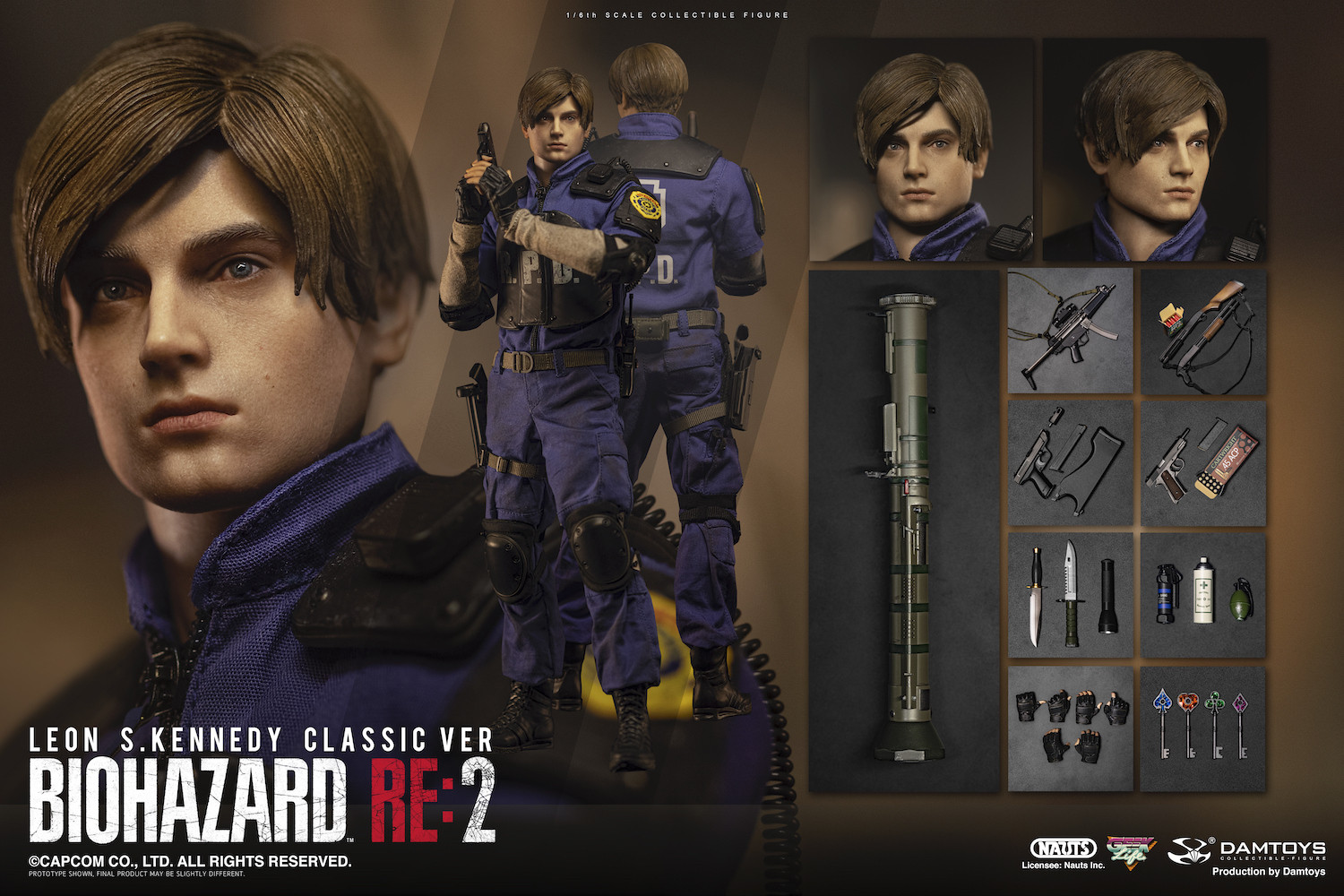 バイオハザード RE:2」の1/6アクションフィギュア，予約受付スタート