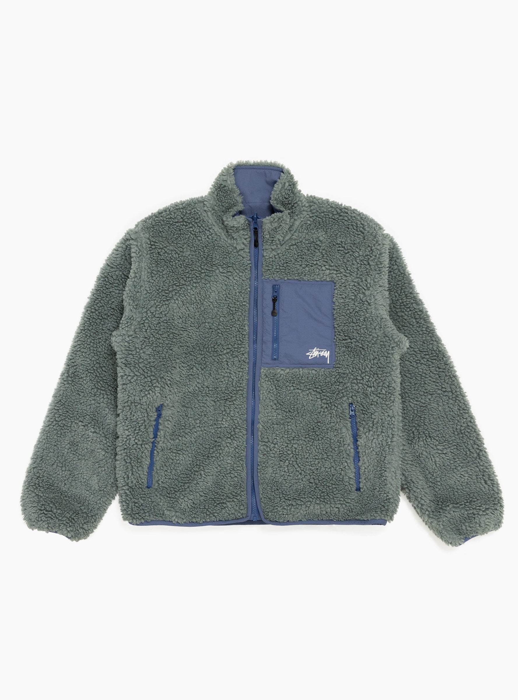 Sherpa Reversible Jacket Bluestone by Stüssy | Couverture & The